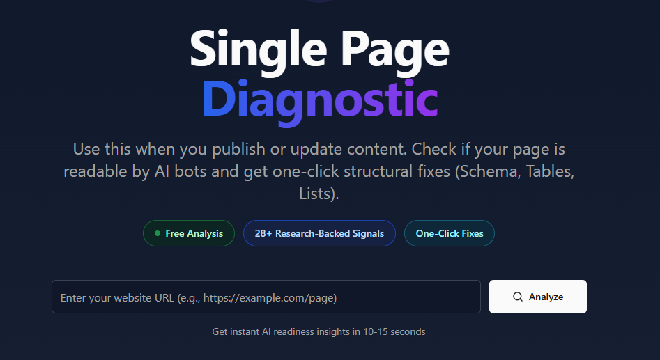 Enter your website URL